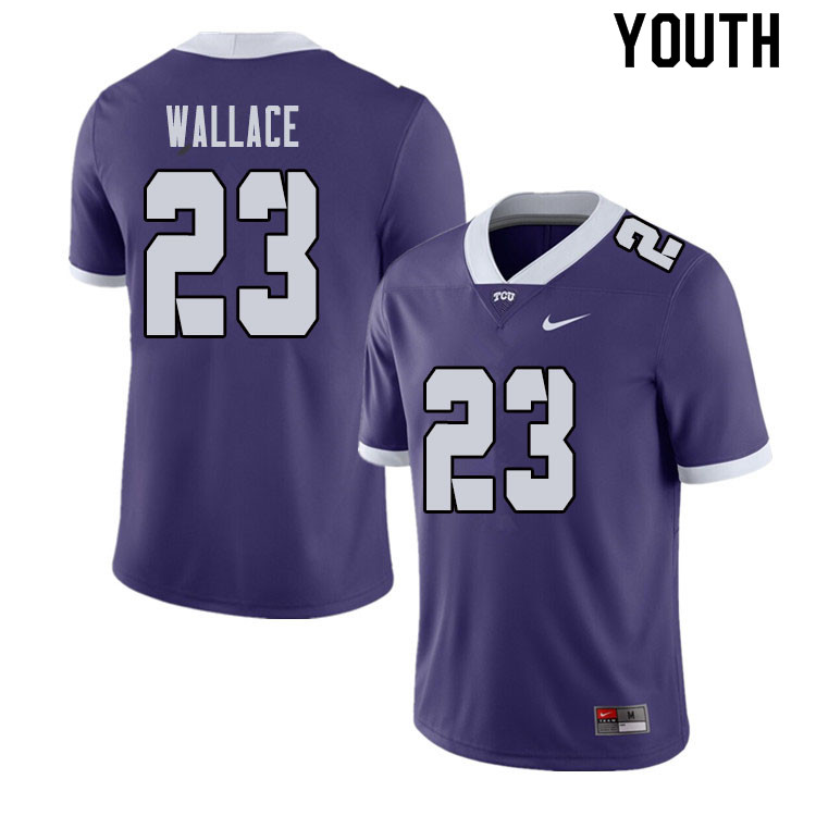 Youth #23 Tony Wallace TCU Horned Frogs College Football Jerseys Sale-Purple